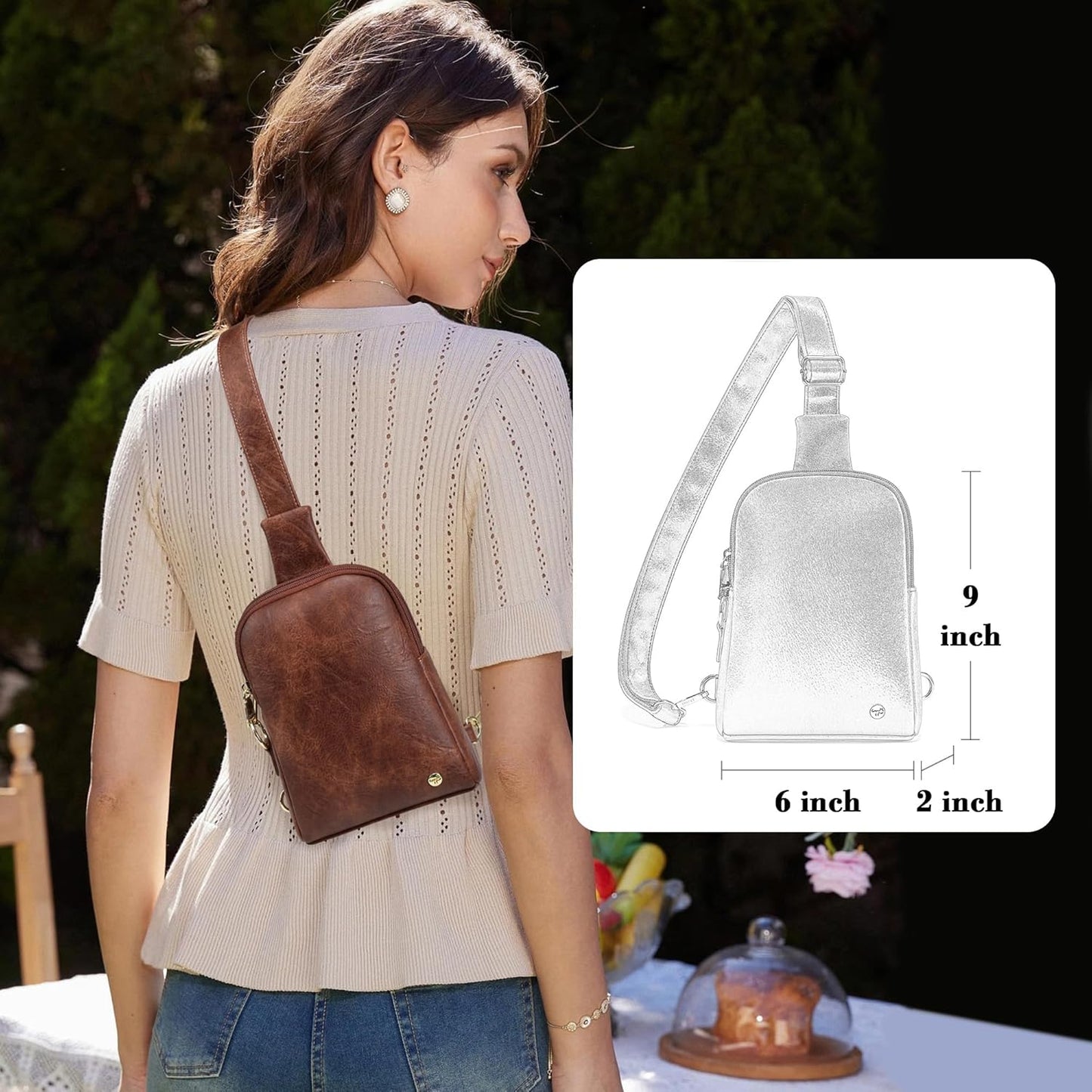INICAT Travel Small Sling Bag Faux Leather Crossbody Bags Women Cross Body Bag Purses for Woman