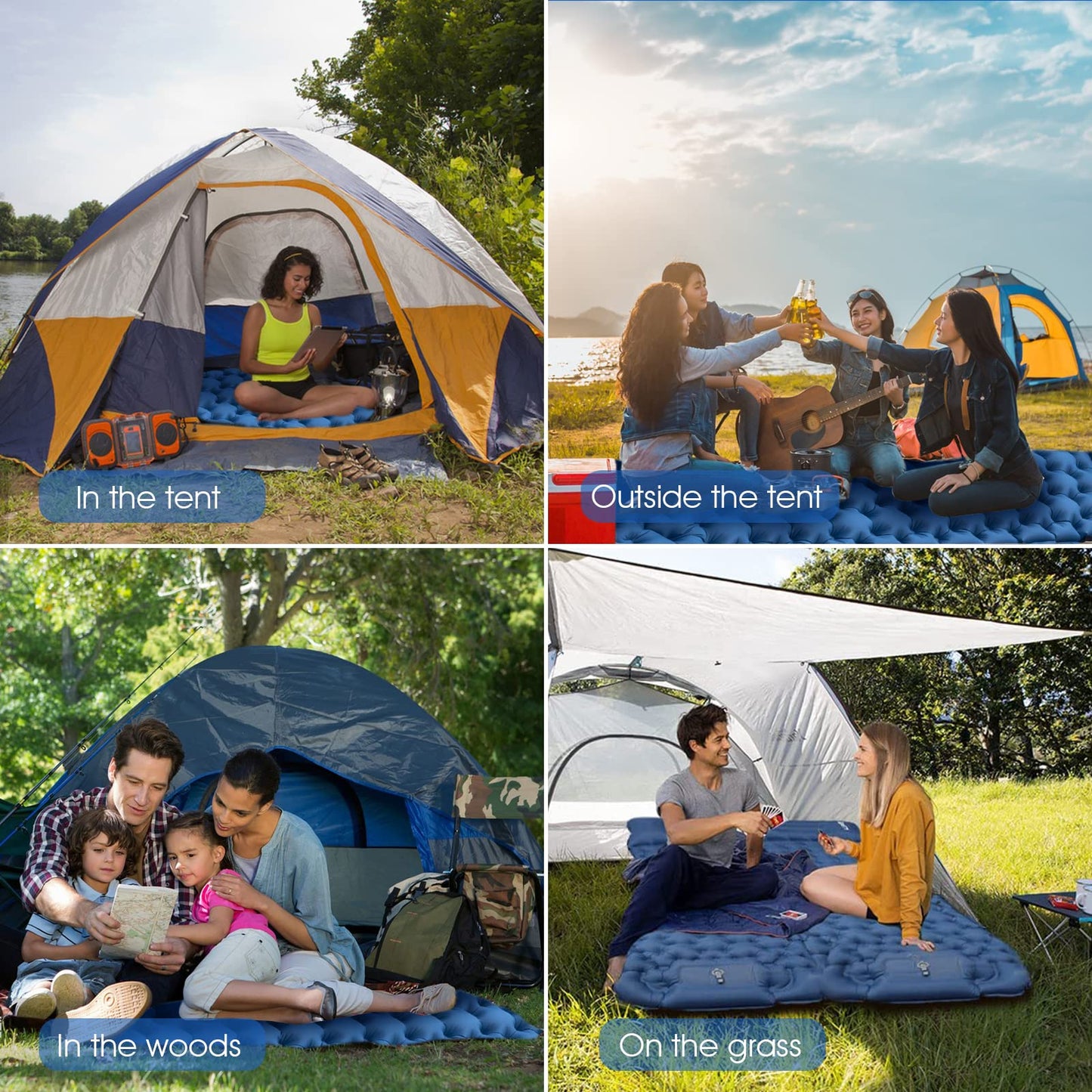 HiiPeak Sleeping Pad for Camping- Ultralight Inflatable Sleeping Mat with Built-in Foot Pump &