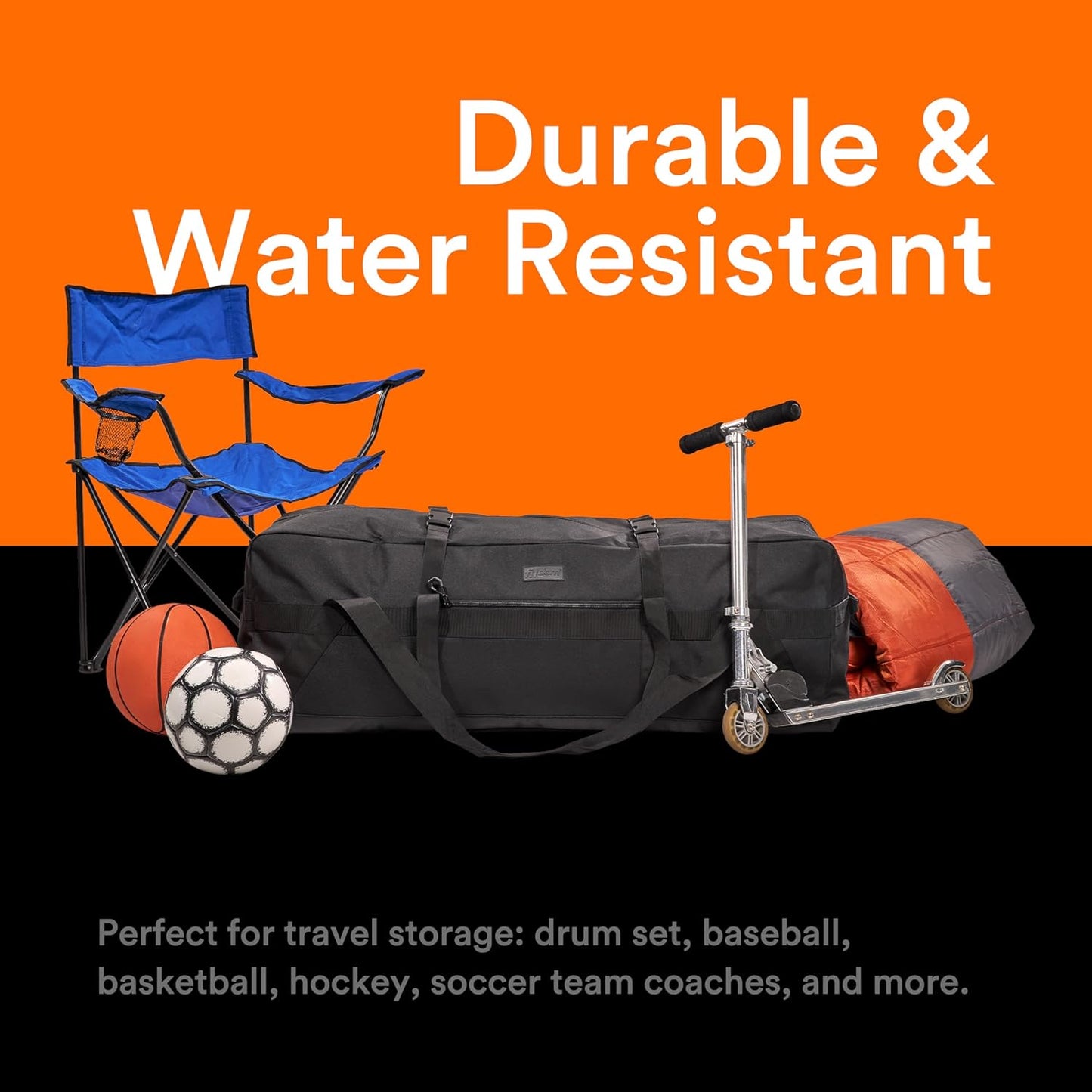Fitdom 123L 42" Heavy Duty Extra Large Duffle with Upgrade Zipper, Durable & Water Resistant.