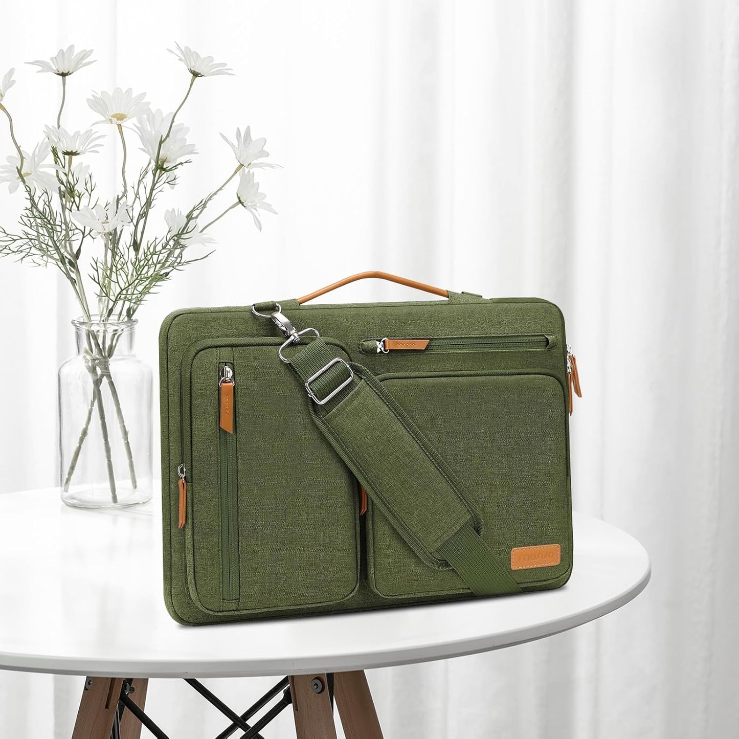 MOSISO 360 Protective Laptop Shoulder Bag,15 inch Computer Bag Compatible with MacBook Air M4 M3