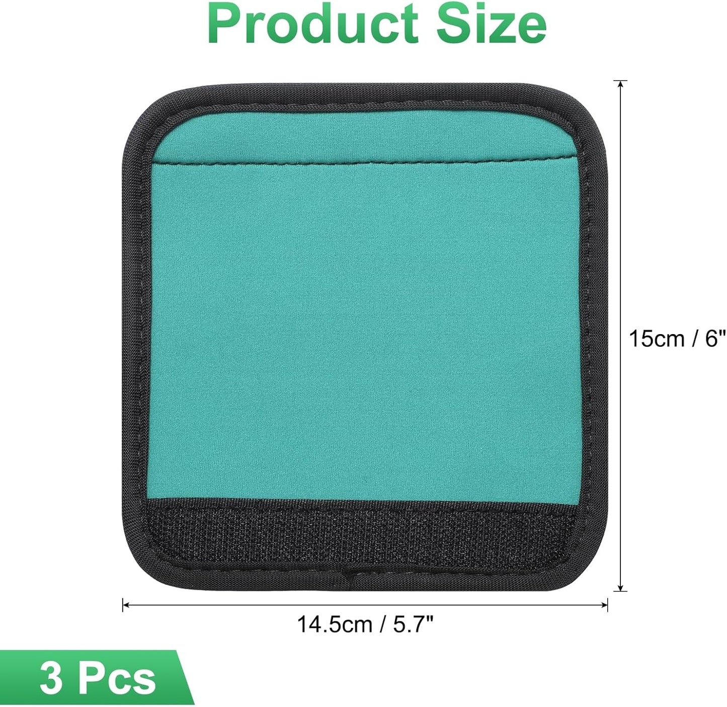 uxcell 3 Pcs Luggage Handle Wrap for Suitcase, Neoprene Handbag Grip Cover Protector Luggage Identifiers Suitcase Handle Wraps for Luggage Shopping Bag Travel Bags, Lake Blue