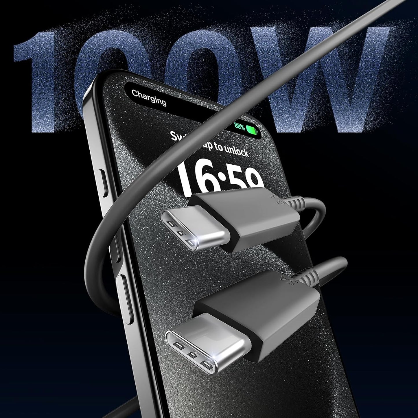 Phone 16 Charger Fast Charging,45W Phone 16 Pro Max Charger USB C Super Fast Charger Block&10FT Long Type C Charger Cable Cord for Phone 16/16 Pro/16 Pro Max/16 Plus/15/15 Pro Max,Samsung Galaxy,Black