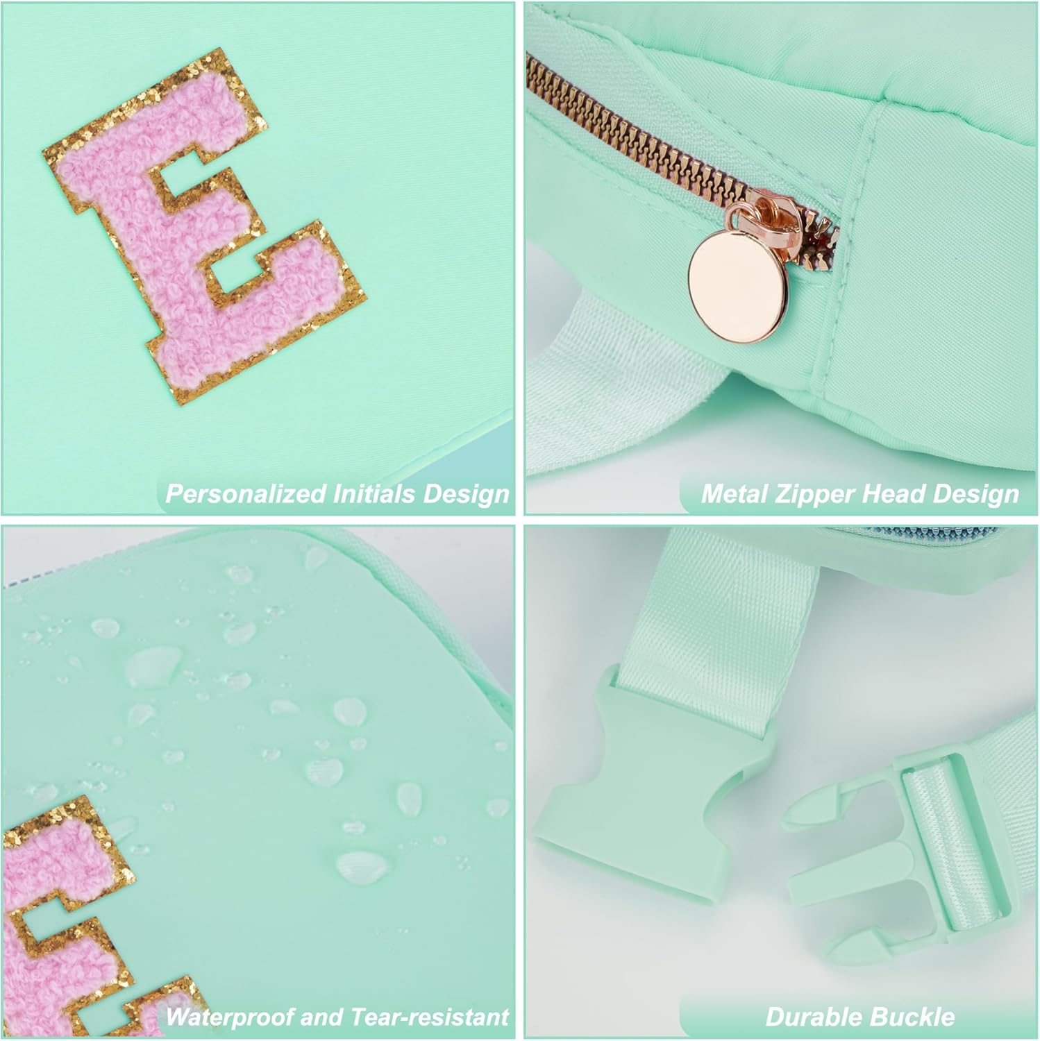 Belt Bag Fanny Pack Crossbody Bags with Initials Letter Patch Cute Stuff Birthday Gifts for