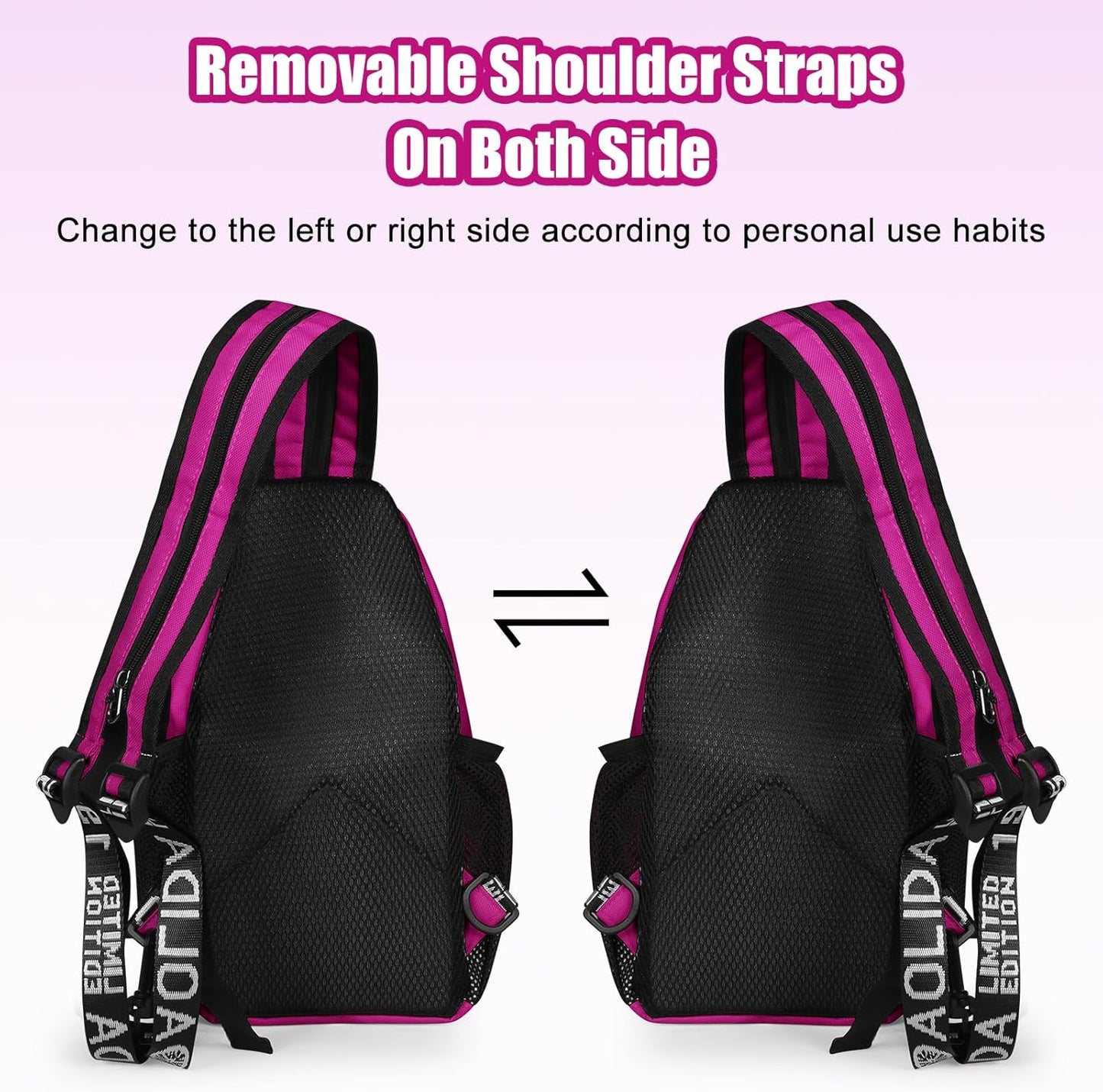 Sling Bag for Women Man Sling Backpack with Convertible Shoulder Strap Casual Backpack Daypack for Travel, Hiking and Daily Commute, (Purple, Small)