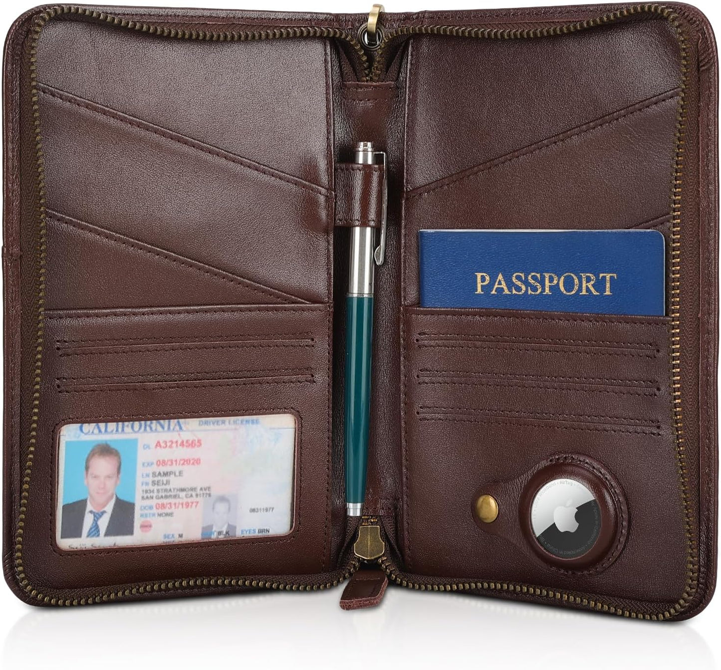 Polare Full Grain Leather Passport Holder Cover Case for Men and Women RFID Blocking Family Travel
