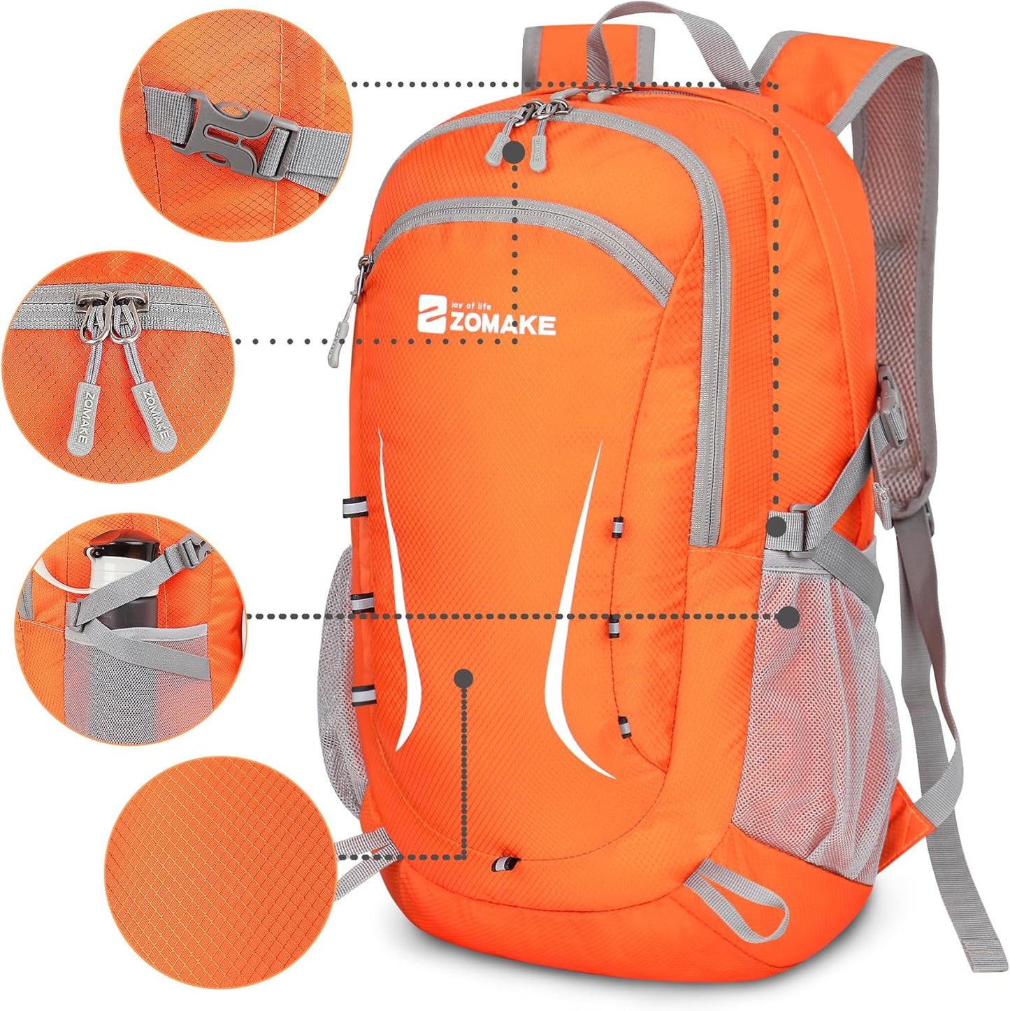 ZOMAKE Lightweight Packable Backpack 35L, Foldable Backpacks Water Resistant Collapsible Light Daypack for Hiking