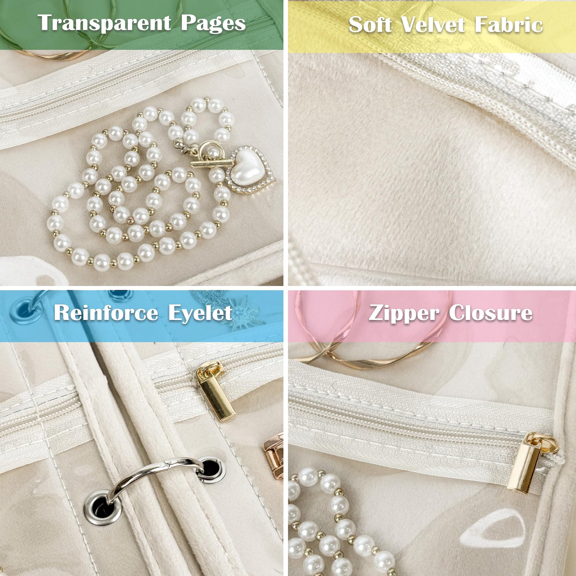 LingLingo Travel Jewelry Organizer Case,Jewelry Bags for Traveling, Jewelry Binder with 24 Pcs