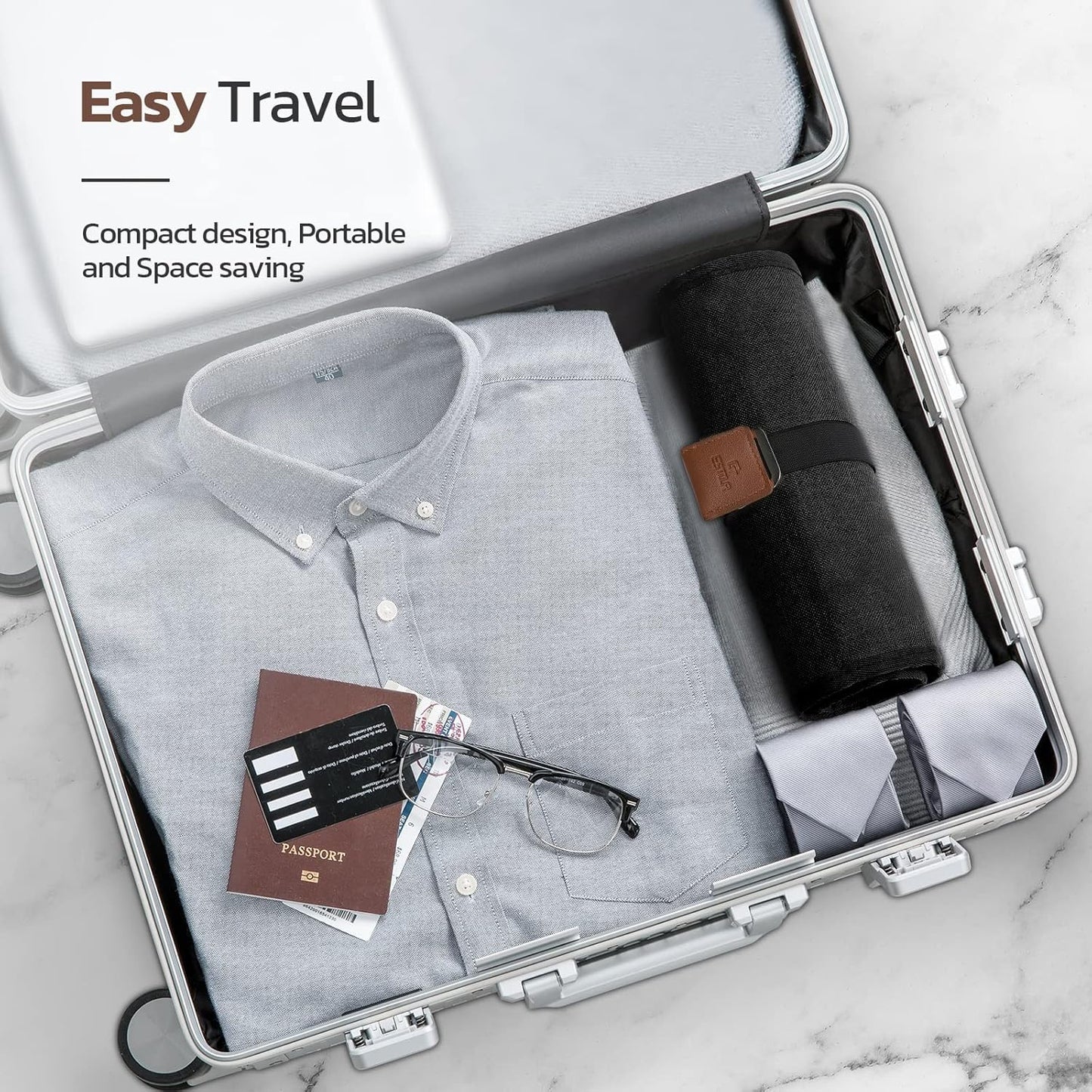Toiletry Bag for Men, Travel Essentials Travel Toiletry Bag, Water-Resistant Compact Bathroom Roll Organizer for Hygiene, Shaving kit, Gifts for men (3.Classic Black(Polyster))