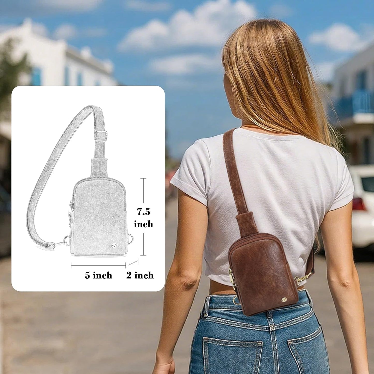 INICAT Travel Small Sling Bag Faux Leather Crossbody Bags Women Cross Body Bag Purses for Woman