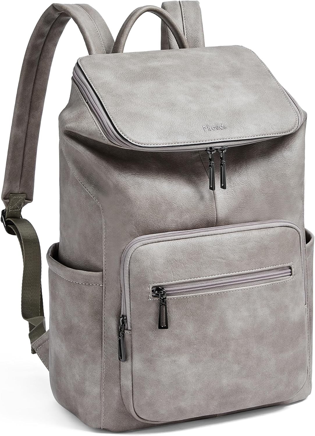 Leather Laptop Backpack for Women, 15.6 Inch Travel Backpack with Laptop Compartment, Casual