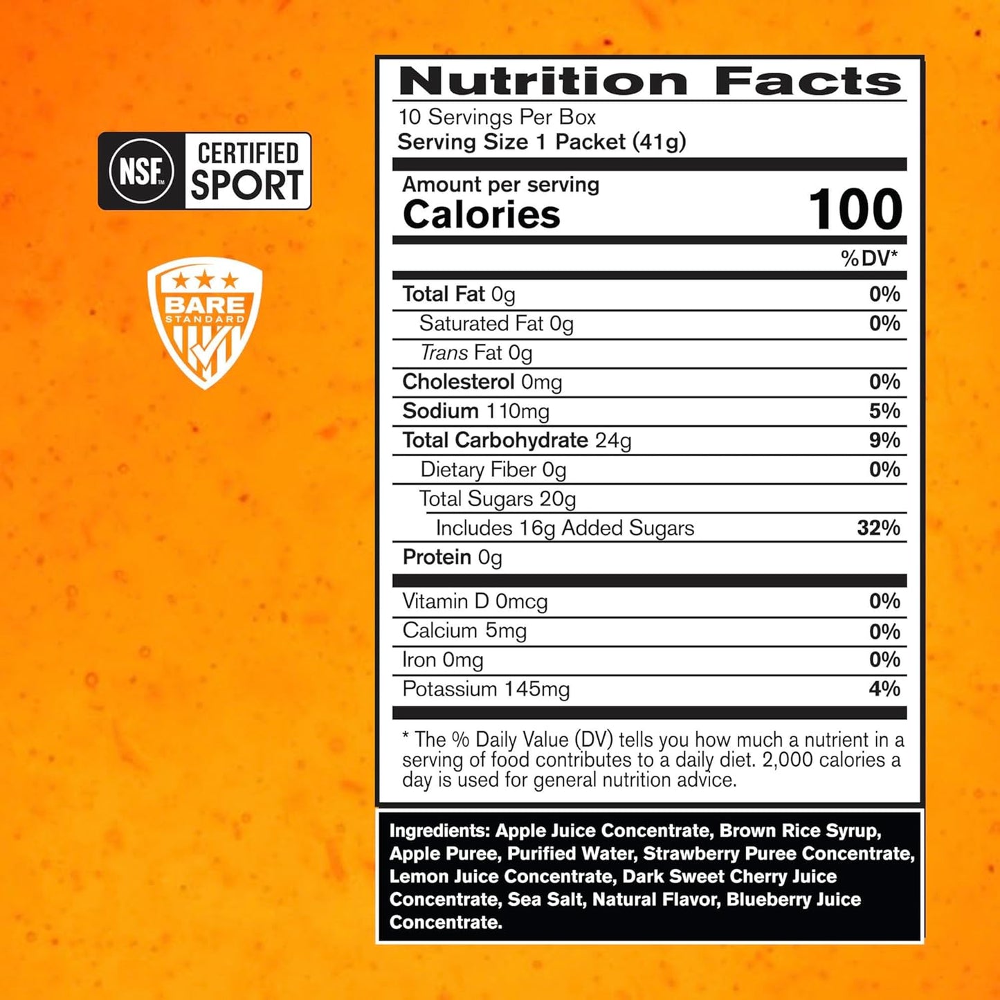 BARE PERFORMANCE NUTRITION, BPN Go Gel Endurance, 24g of Carbohydrates & 100 Calories per Pack, Vegan + Gluten Free Running Gel, 10 Single-Serving Packs, Mixed Berry