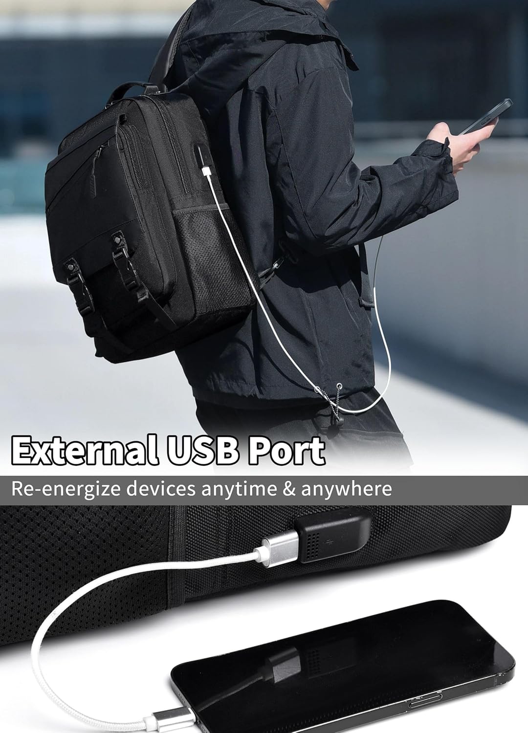 BASICPOWER Laptop Sling Bag for Men Women, Sling Backpack Crossbody Bag Fits 14 inch Computer with USB Port Anti-theft