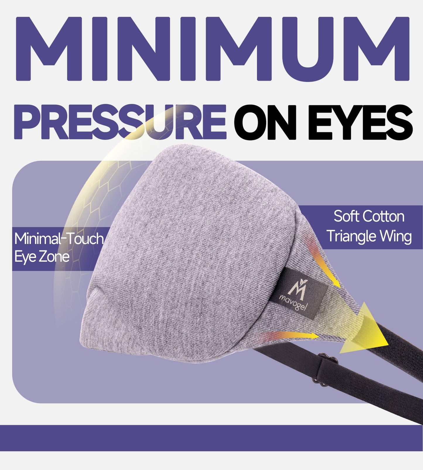 Mavogel Cotton Sleep Eye Mask, Light Blocking with Adjustable Nose Bridge