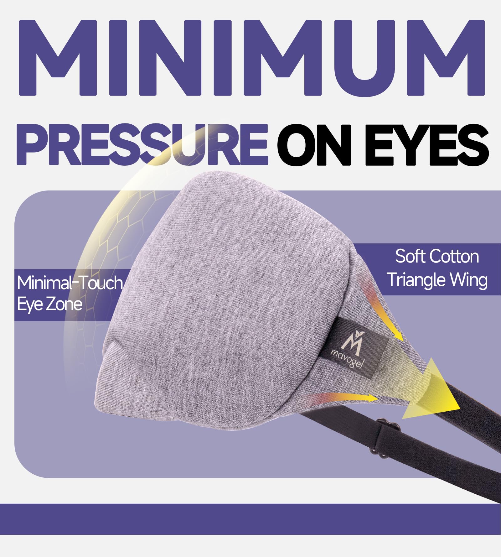 Mavogel Cotton Sleep Eye Mask, Light Blocking with Adjustable Nose Bridge