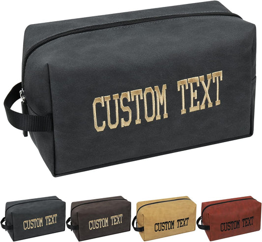 silkmilk Toiletry Bag,Customized Travel Bag with Your Own Text for Travel,Personalized Toiletry Bag Hanging Dopp Kit for Men Water Resistant Shaving Bag for Trave