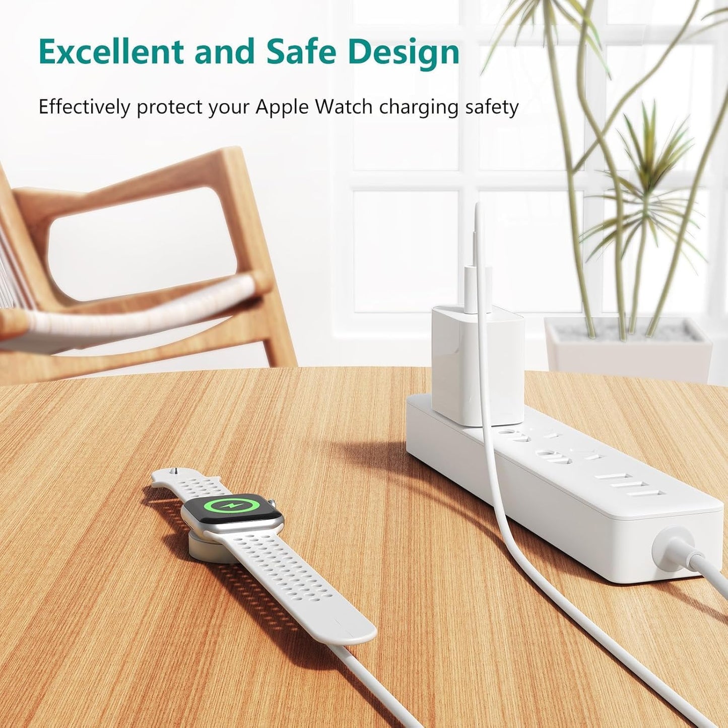 Upgraded Apple Watch Charger, Magnetic iWatch Fast Charger to USB C Cable 6ft with USB C Charger Block for iWatch Series Ultra/9/8/7/6/SE/SE2/5/4/3