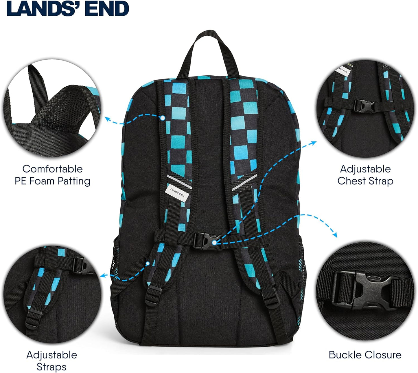 Lands' End Unisex Kids Large ClassMate Lightweight Durable Elementary School Backpack, Tundra