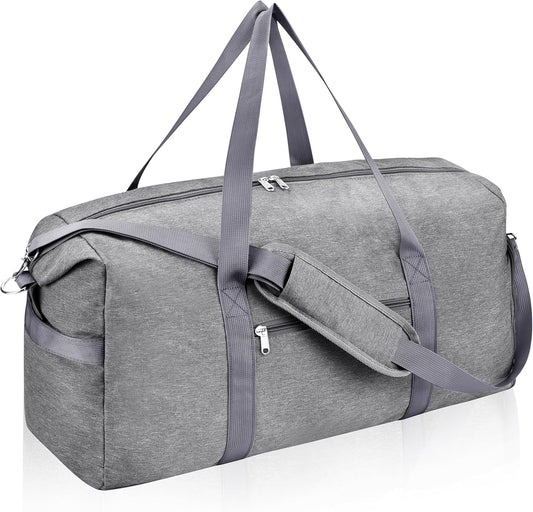 For Spirit Airlines Personal Item Bag 18x14x8, Foldable Small Travel Duffel Bags Gym Duffle Weekender Overnight Carry on Luggage Bag with Wet Pocket & Shoe Compartment for Women Men(Grey, 30L)