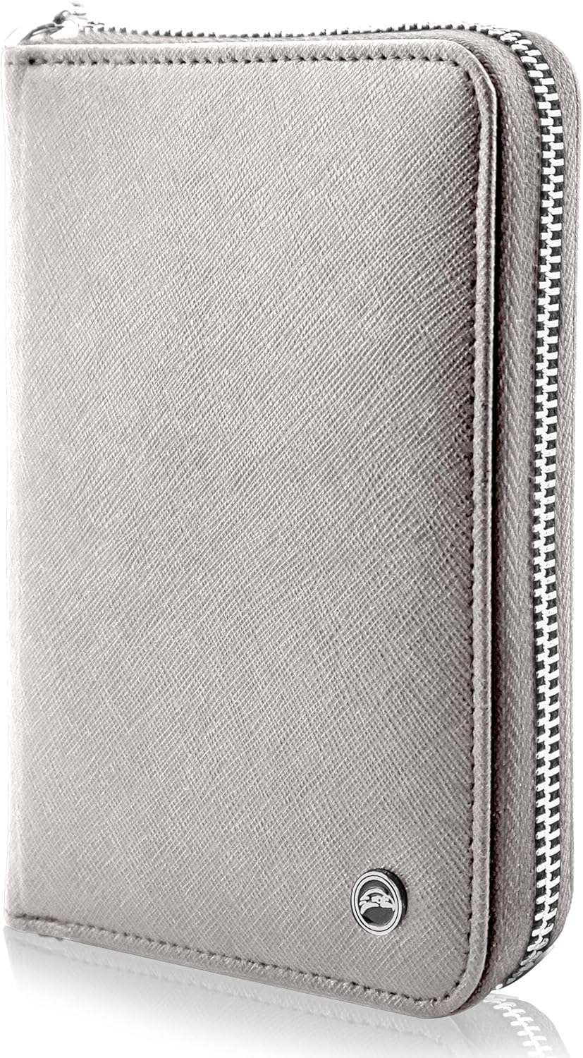 RFID Travel Wallet Passport Holder w/Zipper - Organizer Bag for Travel Documents – Safety