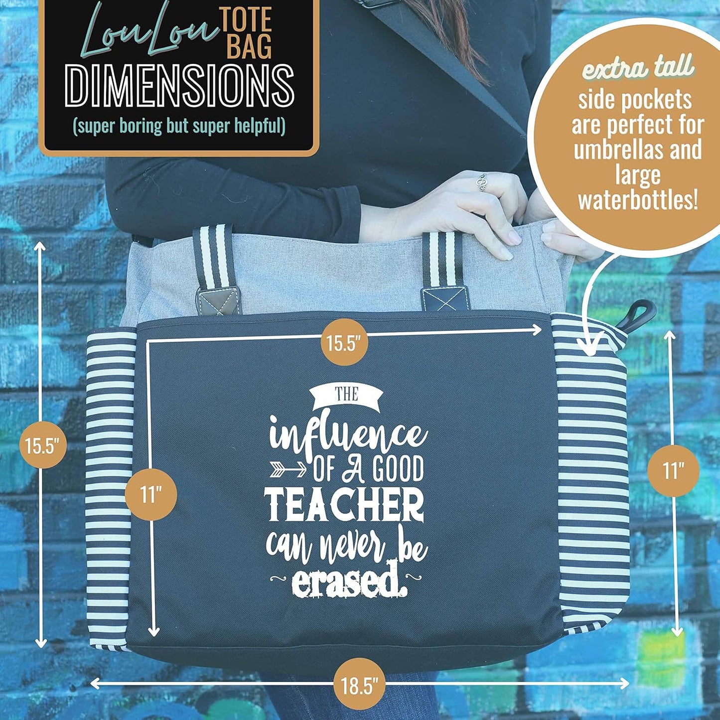 Brooke & Jess Designs Teacher Tote Bag for Work - Teacher Handbag Gifts for Women, Teacher Bag Best Teacher Appreciation Gift