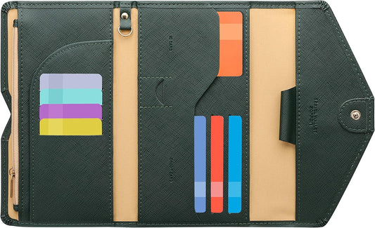 ZOPPEN Mulit-purpose Rfid Blocking Passport Holder Travel Wallet (Ver.4) Passport and Vaccine Card Holder ComboTri-fold Document Organizer Travel Essentials