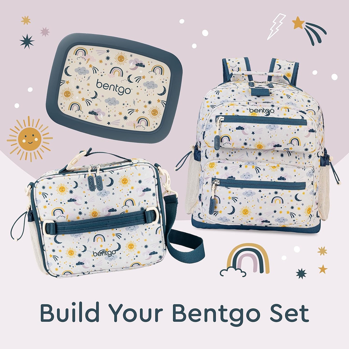 Bentgo Kids Backpack - Lightweight 14” Backpack in Fun Prints for School, Travel, & Daycare, Ideal