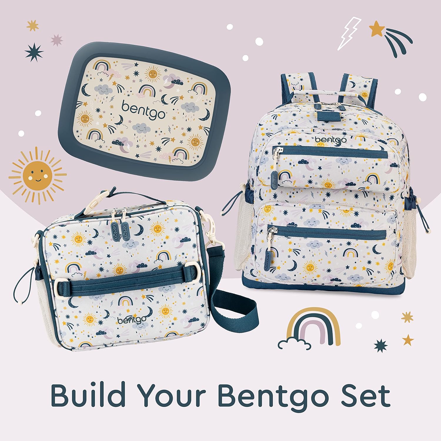 Bentgo Kids Backpack - Lightweight 14” Backpack in Fun Prints for School, Travel, & Daycare, Ideal