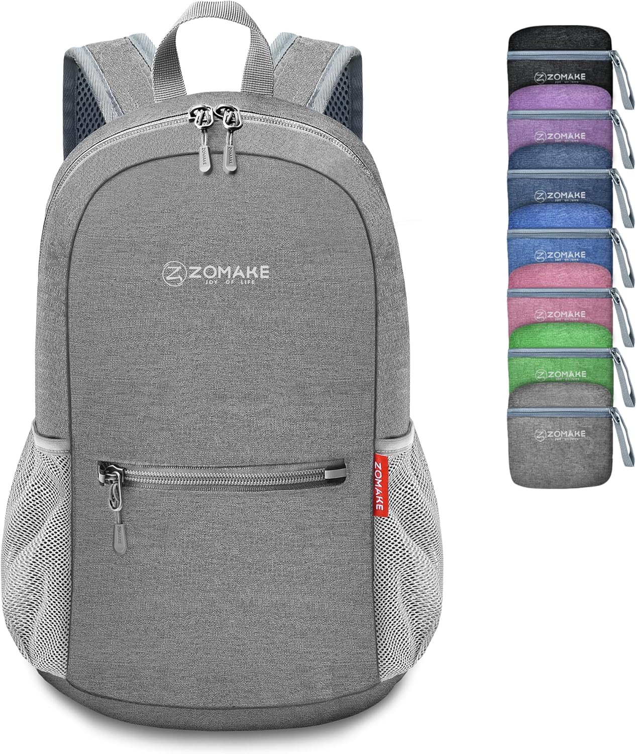 ZOMAKE 10L Lightweight Packable Hiking Backpack - Small Travel Hiking Daypack for Women Men - Tear Resistant Foldable Day Pack for Camping Outdoor Sports(Grey)