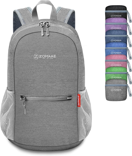 ZOMAKE 10L Lightweight Packable Hiking Backpack - Small Travel Hiking Daypack for Women Men - Tear Resistant Foldable Day Pack for Camping Outdoor Sports(Grey)