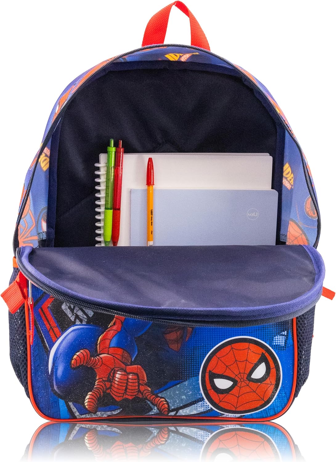Marvel Spiderman Backpack With Lunch Box for Kids | Insulated Lunch Bag Lunch Box for Boys, Girls, Toddlers | Backpack for School and Reusable Lunchbox with Matching Headphones and Water Bottle