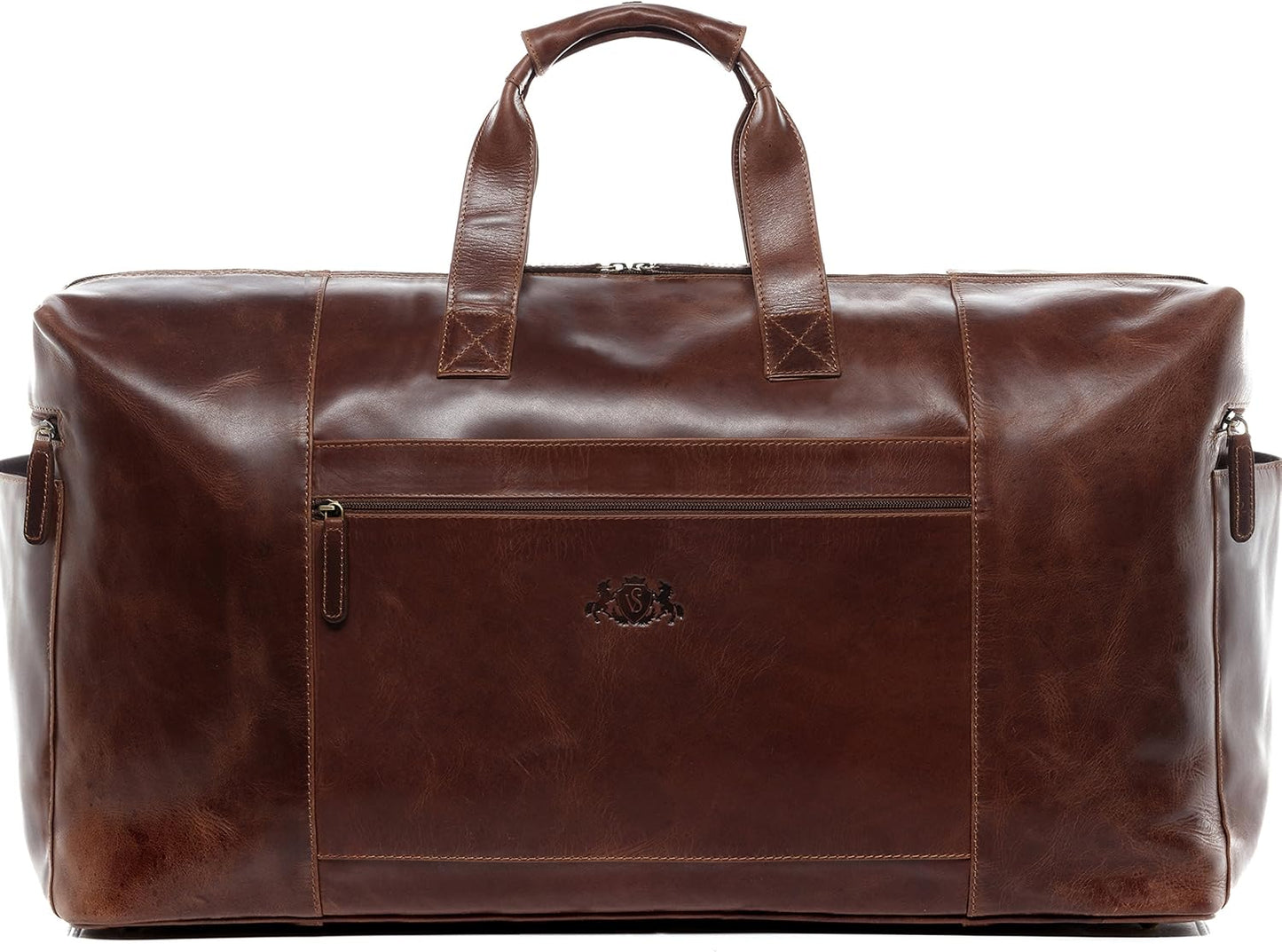 SID & VAIN travel bag holdall BRISTOL XXL duffel bag real leather weekender duffle carry on leather bag Male
