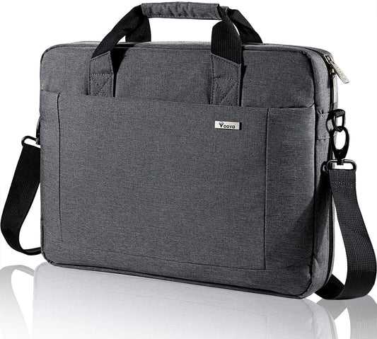 Voova Laptop Bag Case 15 15.6 16 Inch, Computer Sleeve Messenger Bag with Shoulder Strap Expandable Waterproof Business Briefcase for Men Women to Work Travel School, Fit 14-16 Inch Laptop, Grey