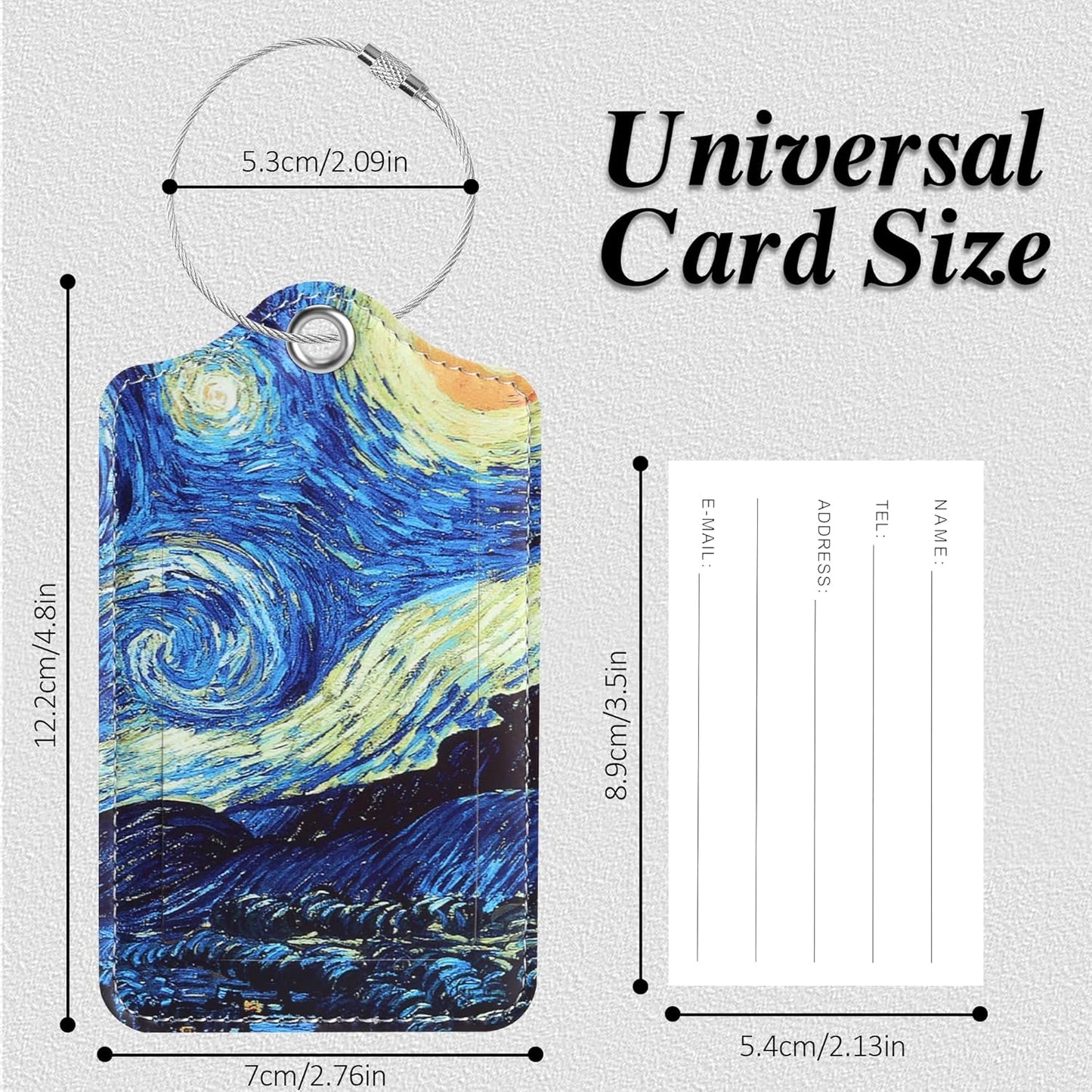 Luggage Tags for Suitcases, 2 Pack Cute PU Leather Luggage Tag TSA Approved with Stainless Steel Loop and Address Card Baggage Tag for Travel&Hotel Stays&Cruise Ships&Shipping and Mailing