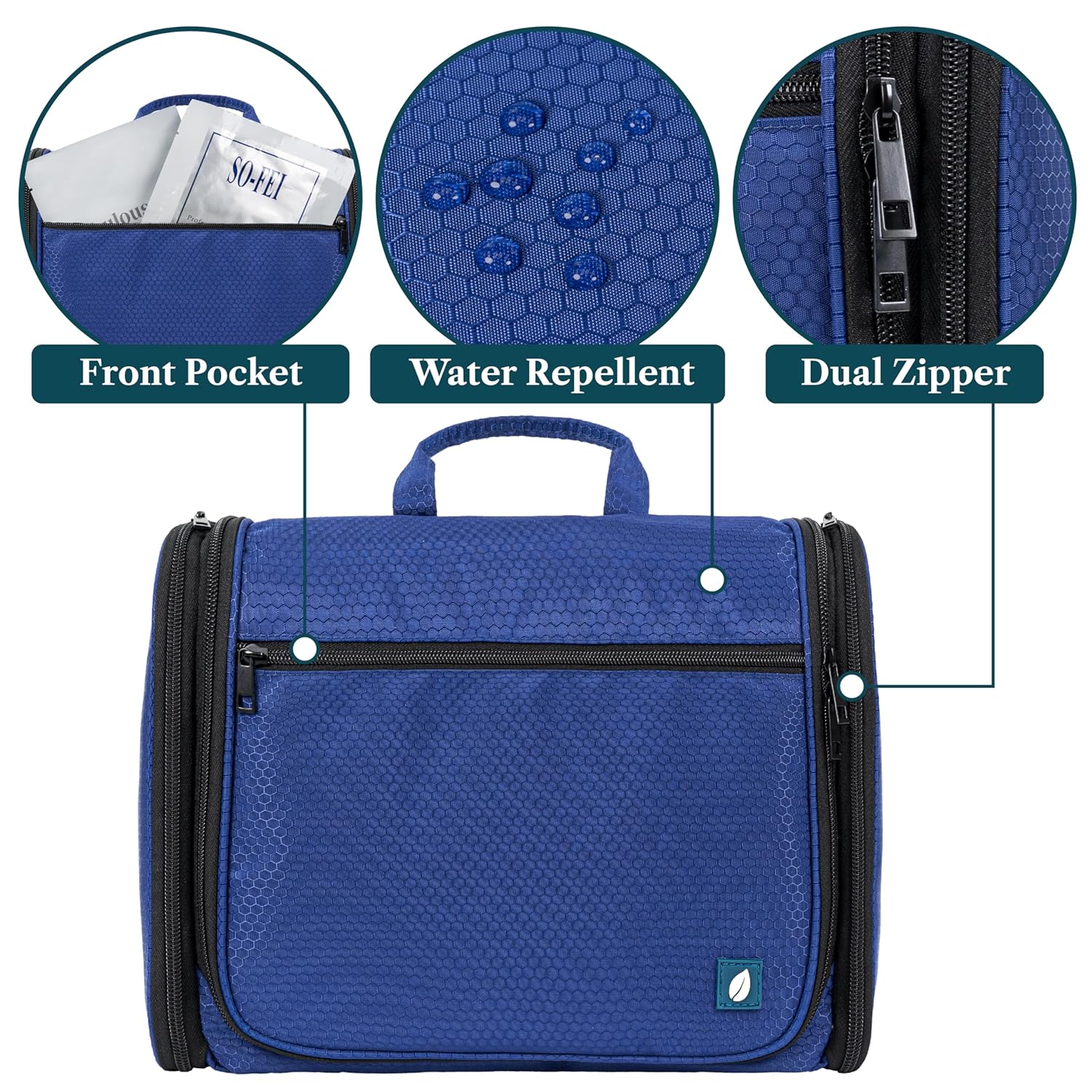 PAVILIA Large Hanging Toiletry Bag Travel Bag Women Men, Cosmetic Organizer, Water Resistant Makeup