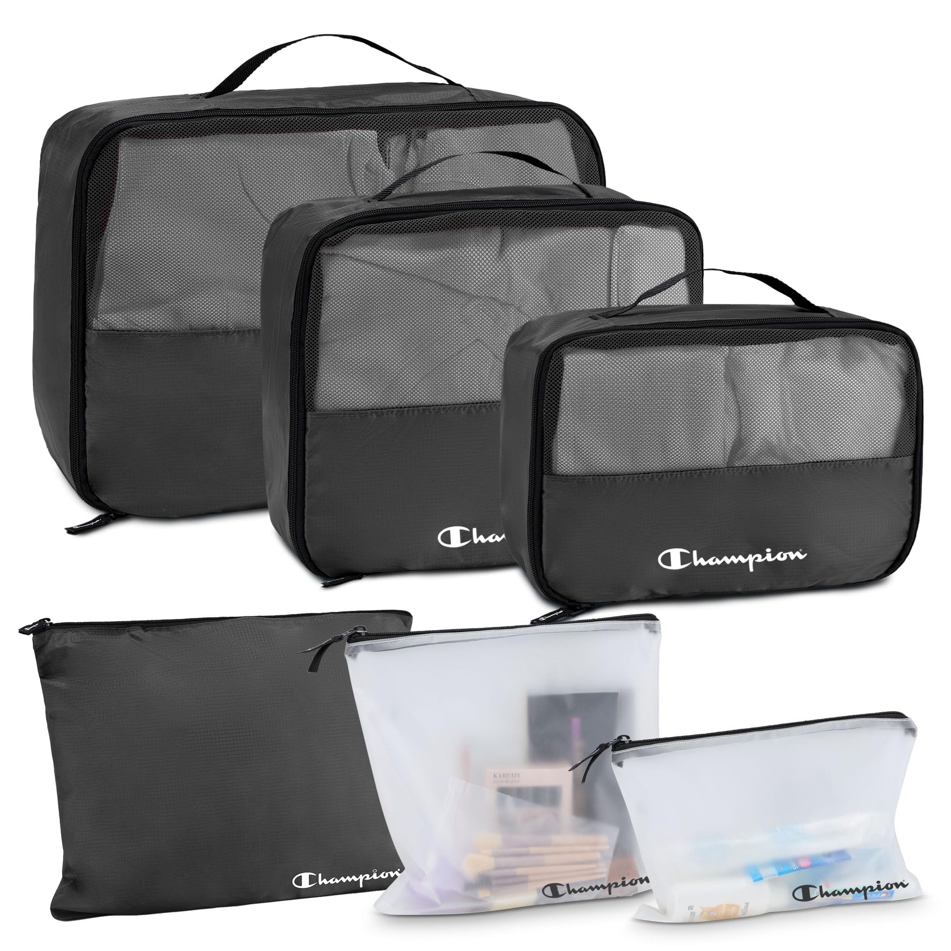 Champion Packing Cubes for Travel - 6 Piece Organizer Set, Carry-On Ready