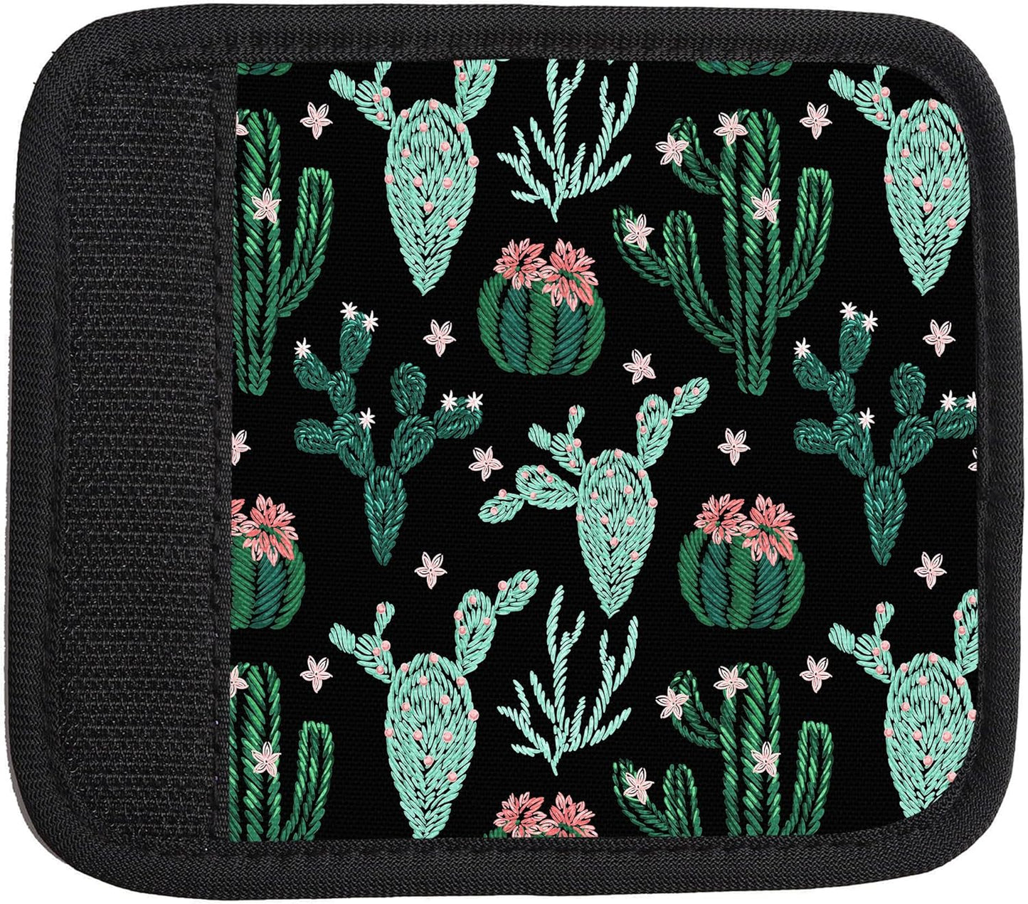 2 Pack Luggage Handle Wrap Travel Tags - Set of Luggage Tags for Suitcases, Identifiers, Marker, and Handle Covers - Cruise Accessories and Travel Gifts（Cute Cactus