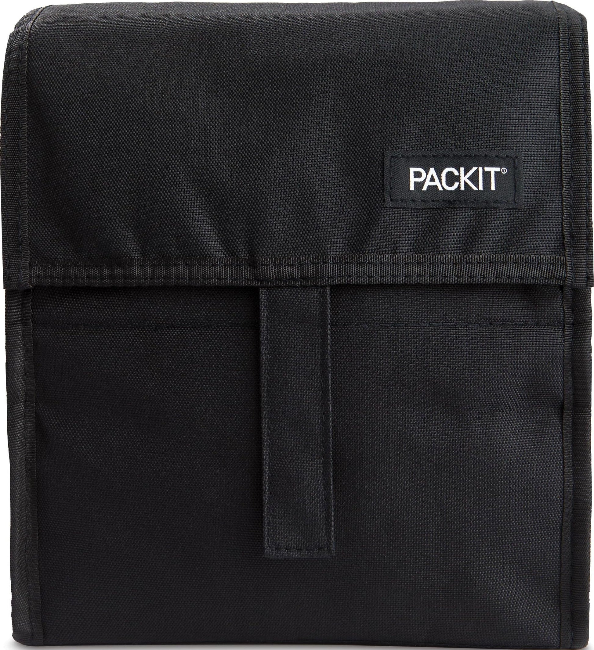 PackIt Freezable Lunch Bag, Black, Built with EcoFreeze Technology, Foldable, Reusable, Zip and