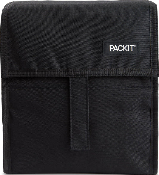 PackIt Freezable Lunch Bag, Black, Built with EcoFreeze Technology, Foldable, Reusable, Zip and