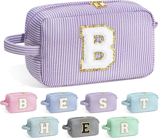 YOOLIFE Bridesmaid Proposal Gifts - Bridal Shower Gifts, Bride To Be Gifts, Bridesmaid Gifts for Wedding Day, Maid of Honor Gifts, Bachelorette Party Gift for Bride, Initial Makeup Bags for Women B