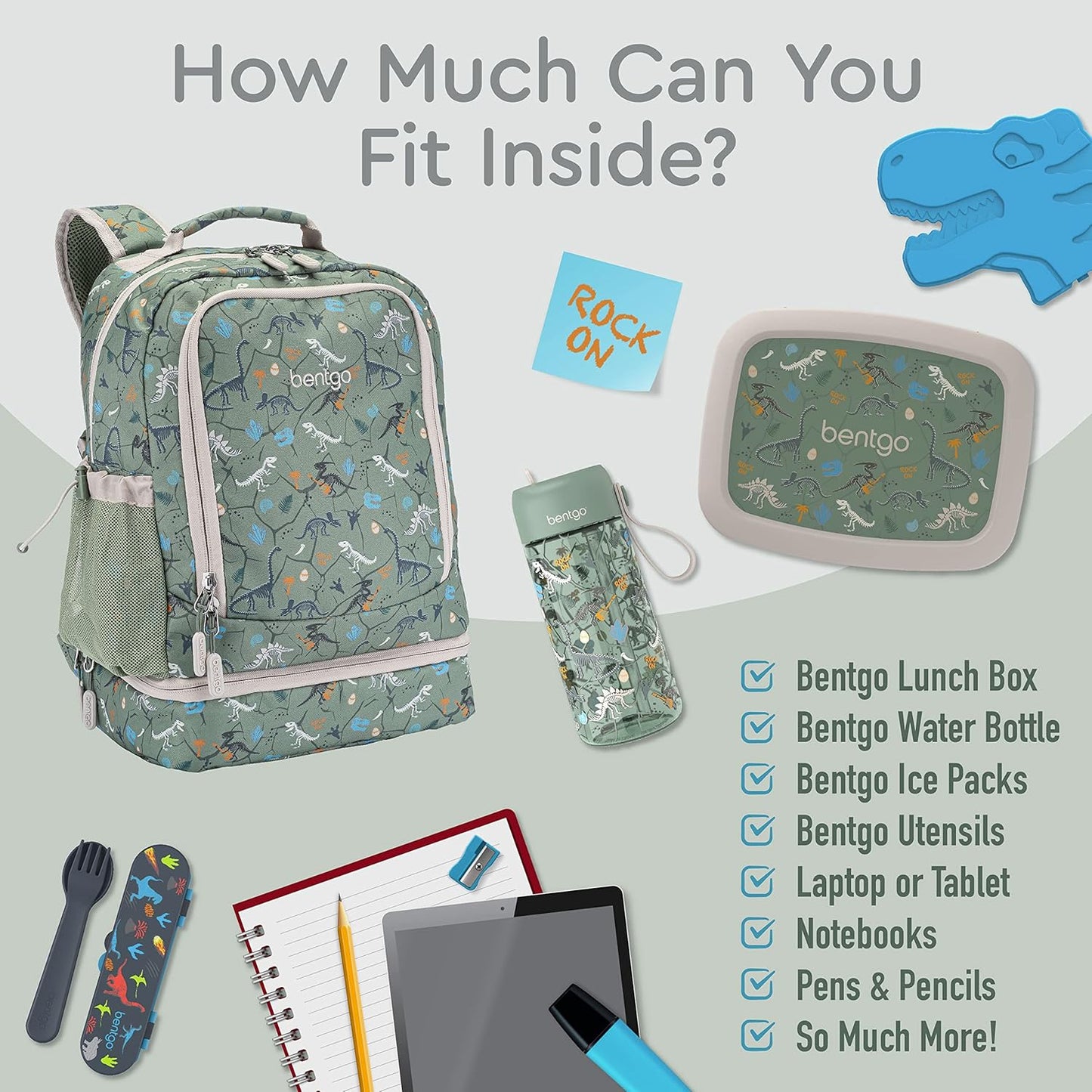 Bentgo Kids 2-in-1 Backpack & Insulated Lunch Bag - Durable 16” Backpack & Lunch Container in