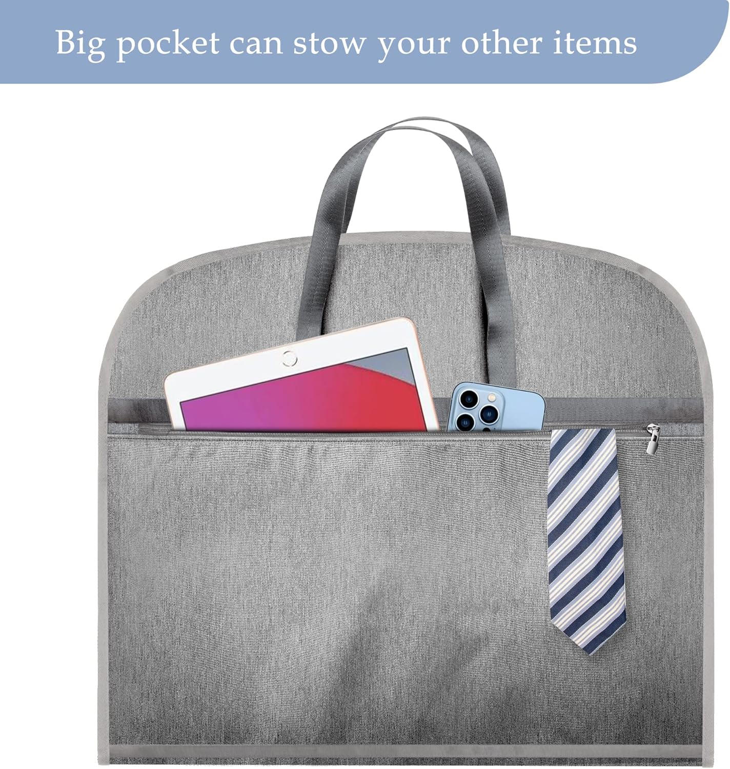 Heavy Duty Waterproof Garment Bag for Travel, Tear Resistance Suit Bag for Men Travel for Suits, Tuxedos, Coats, Uniform. Grey, 42 inch…