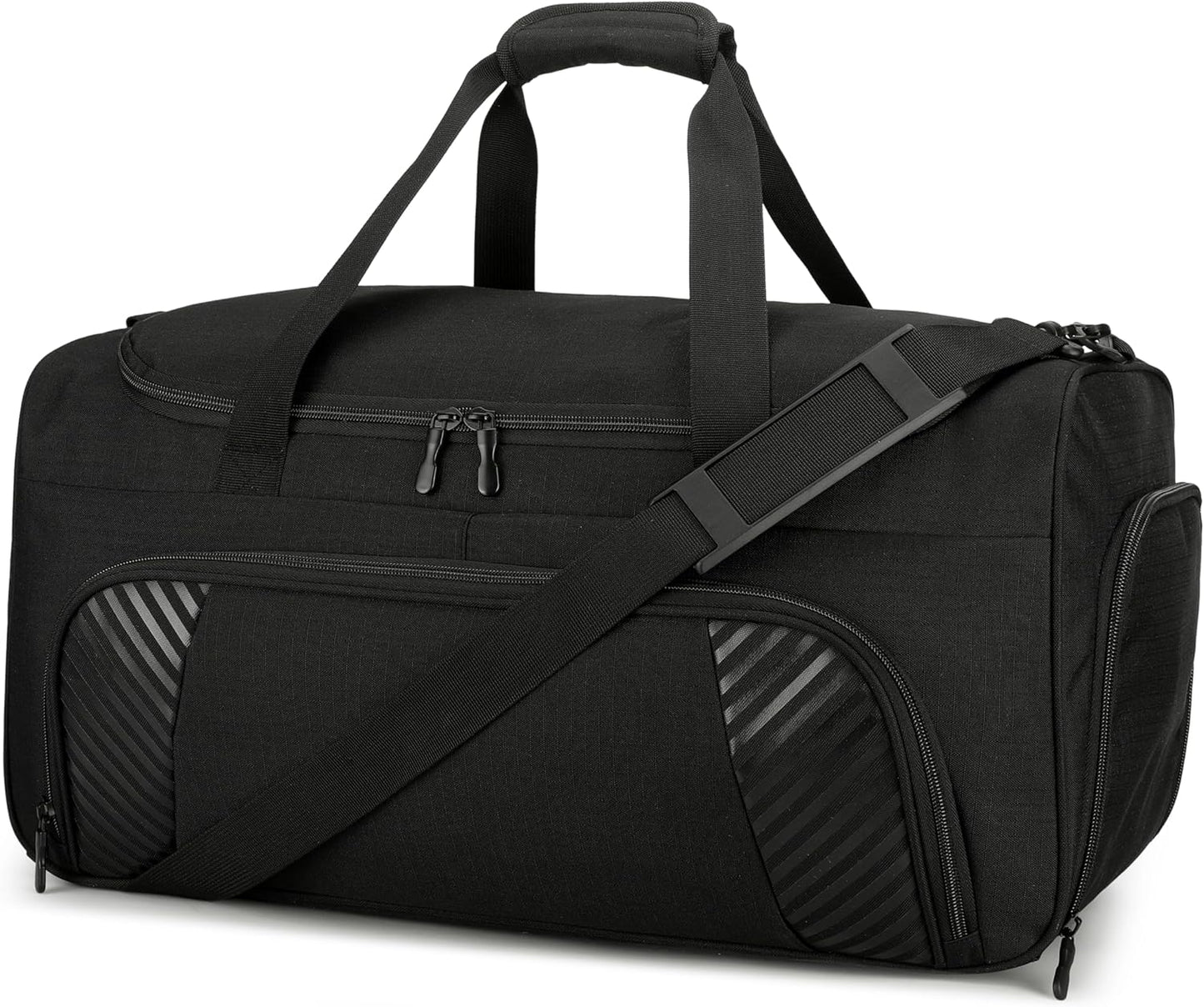 Urbanstand Gym Bag for Men - 22 Inch Large Sports Duffel Bags with Shoe Compartment, Weekender Carry On Duffle Bag for Sport, Camping, Fitness & Workout, Black