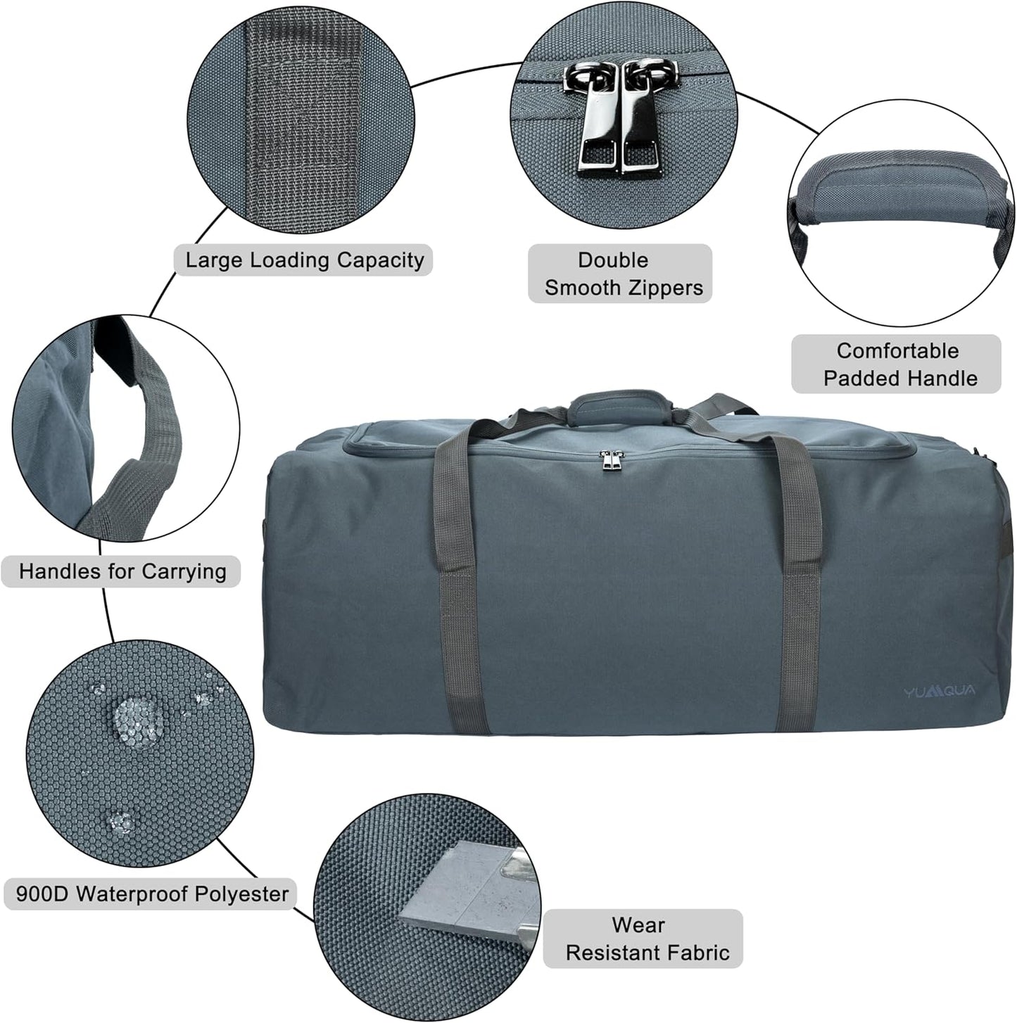 Large Duffle Bag for Travel, 100L Travel Duffel Bags for Men, 900D Polyester Water & Tear Resistant Extra Large Travel Bag Heavy Duty Moving Bags for Sport Camping Gear Holiday Christmas Decor Storage