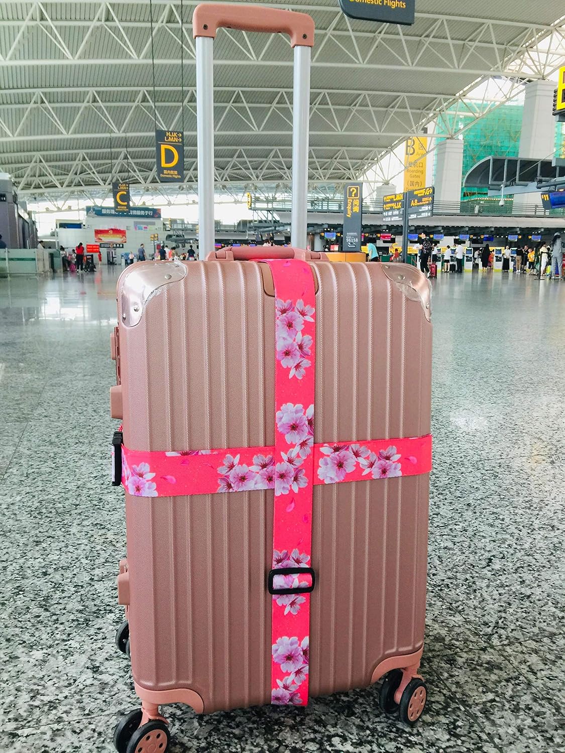 Teeoff Luggage Straps Suitcase Belts Travel Bag Accessories Adjustable 220CM (Sakura - 2 Pack)