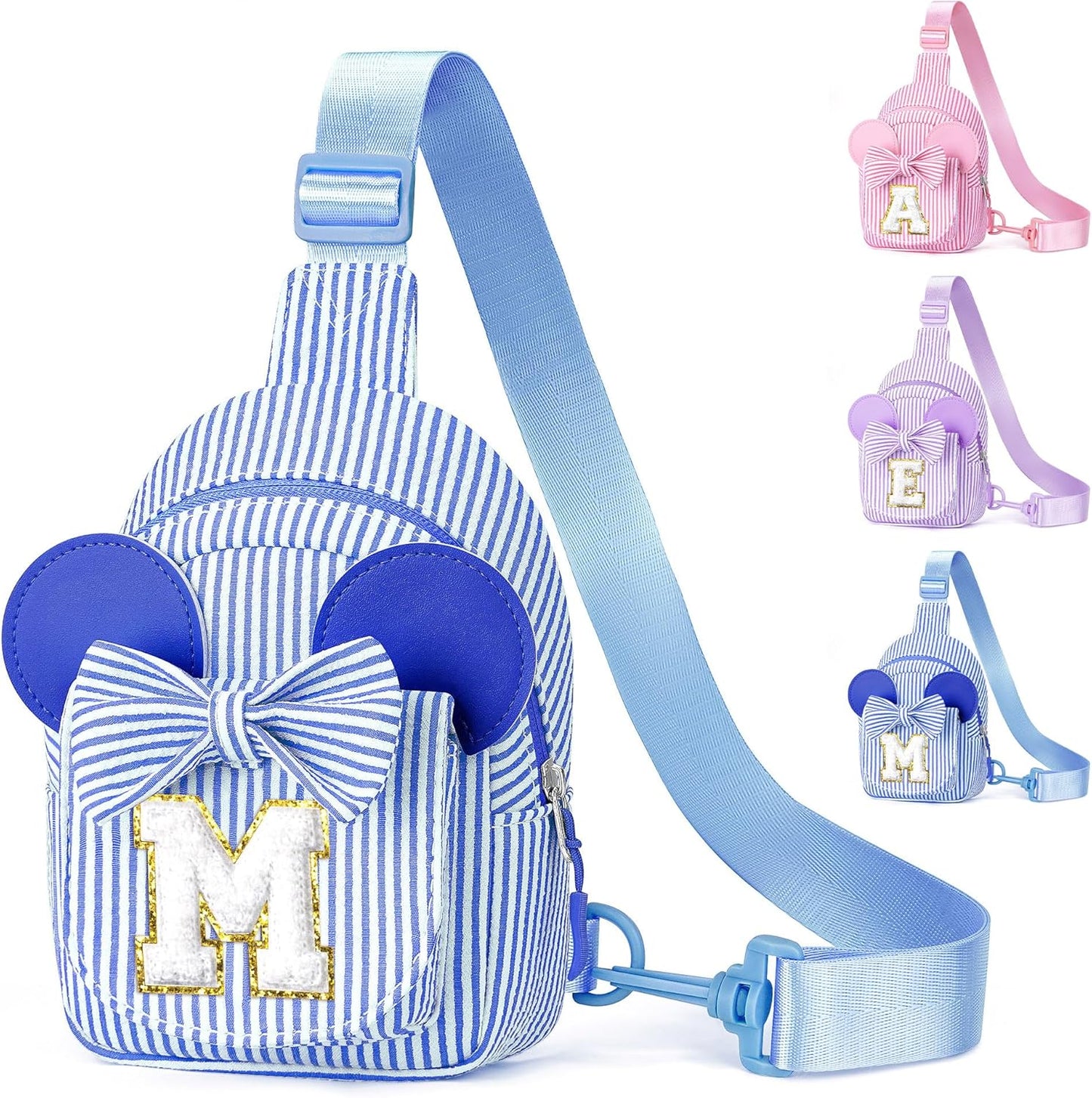 YOOLIFE Sling Bags for Girls Travel, Initial Cross Body Bags for Kids Little Girl Gifts Blue Small Monogrammed Sling Bag for Girl Personalized Birthday Gifts for Girls Kids Daughter Gift (Blue M)