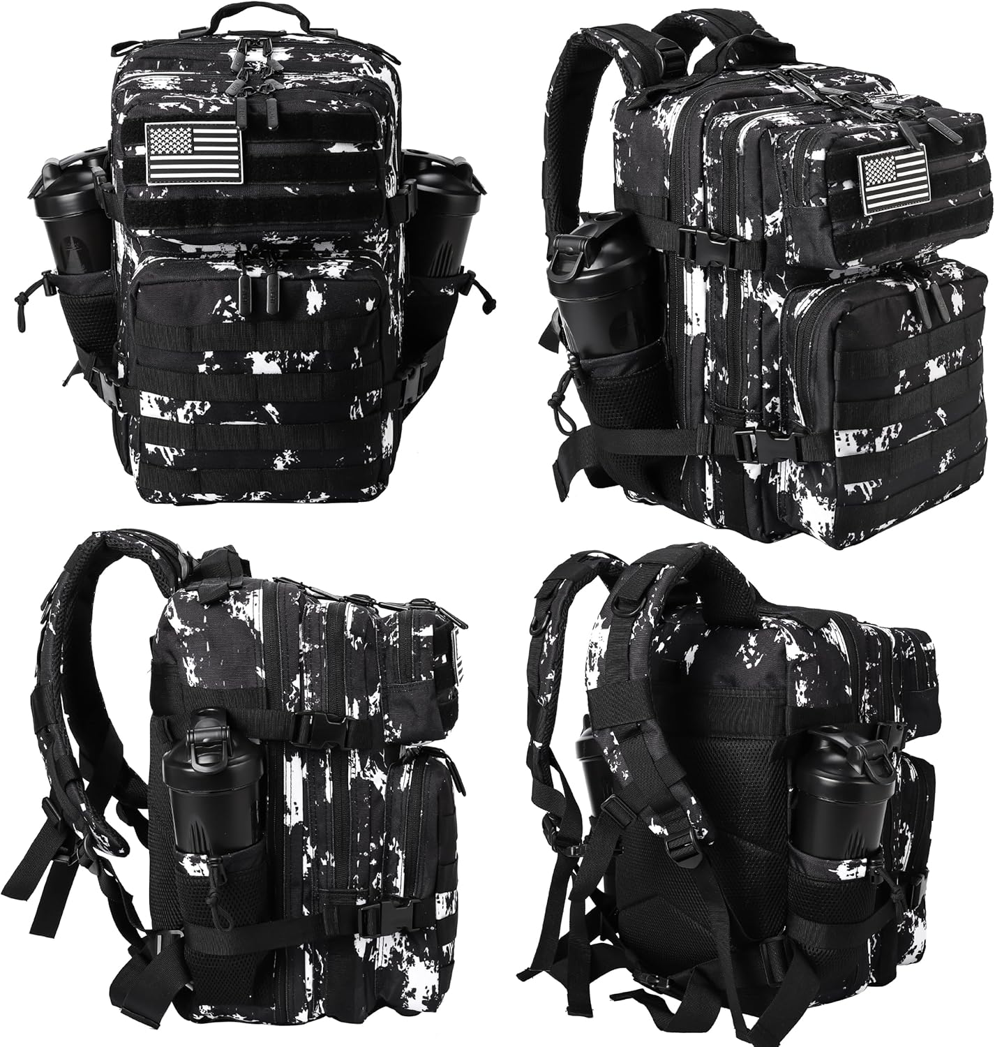 LHI Tactical Military Backpack for Men and Women 25L/35L Army Assault Pack Bag Small Rucksack with Bottle Holder