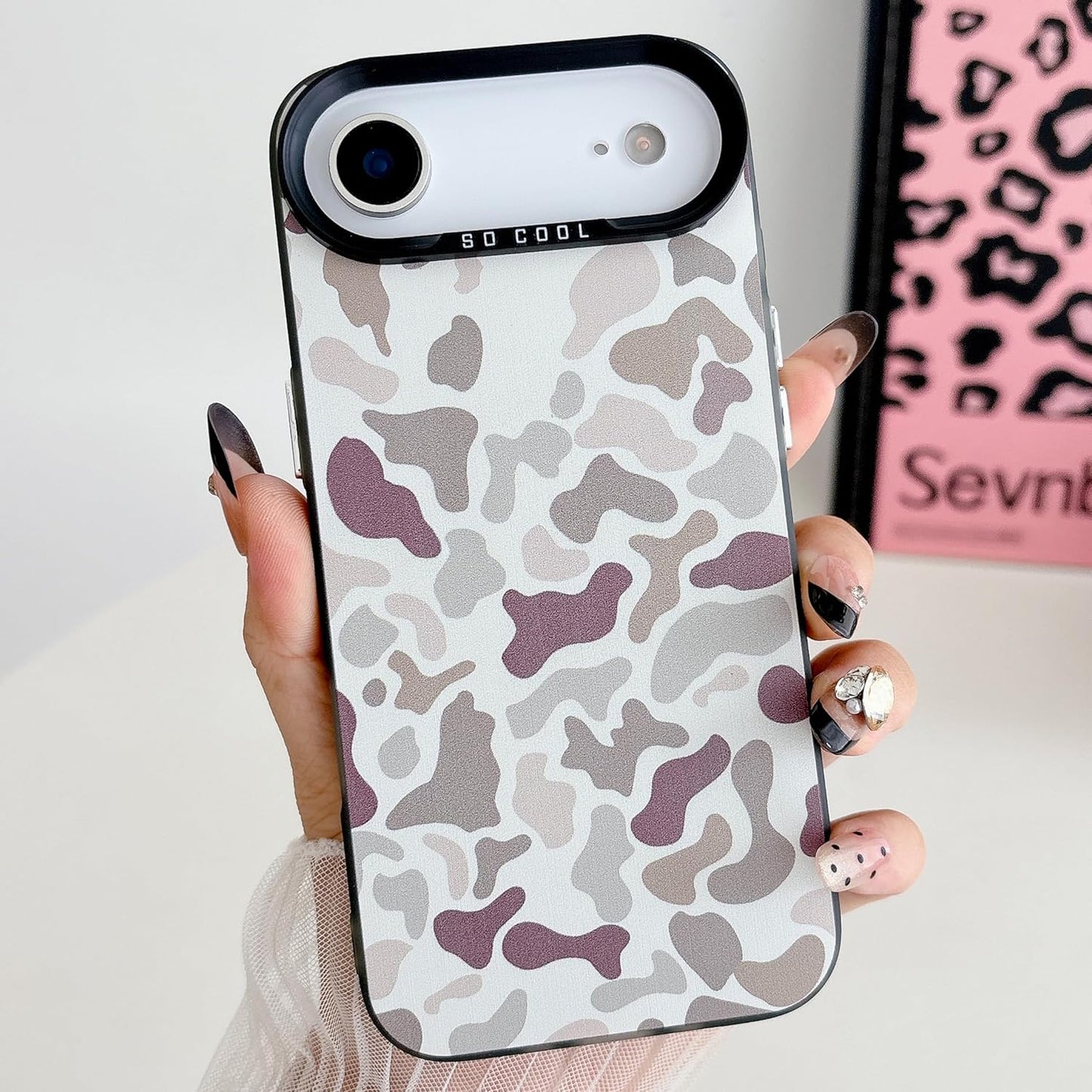 for iPhone 17 Air Case, Vintage Camo Pattern Design for Men Boys Teens, Cool Camouflage Shockproof Protective Cover for Girls Women - Black