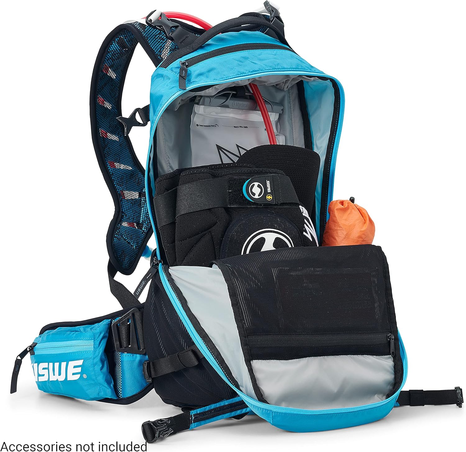 USWE Shred 25L Backpack, a High End Daypack for MTB, E-MTB, Mountain Bike, Blue