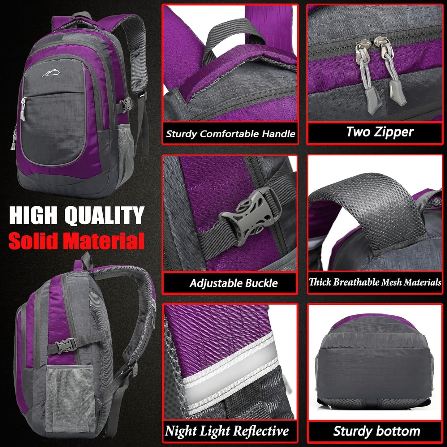 ProEtrade Extra Large Backpack Bookbag for College Travel Laptop Business Hiking Backpack Fit