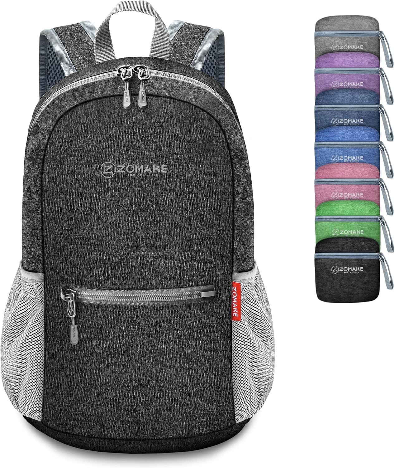 ZOMAKE 10L Lightweight Packable Hiking Backpack, Small Travel Hiking Daypack for Women Men Tear Resistant Foldable Day Pack for Camping Outdoor Sports(Black)